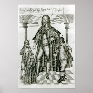 Poster Charles I avec ses enfants