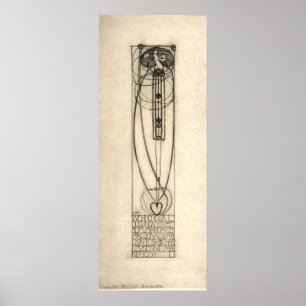 Poster Charles Rennie Mackintosh Carte du Nouvel An 1890