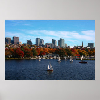 Poster charles river boston ma nuages soleil jour 2