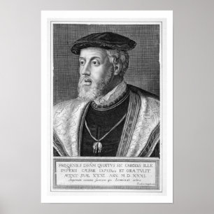 Poster Charles V (1500-58) (engraving)