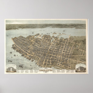 Poster Charleston, la Caroline du Sud 1872