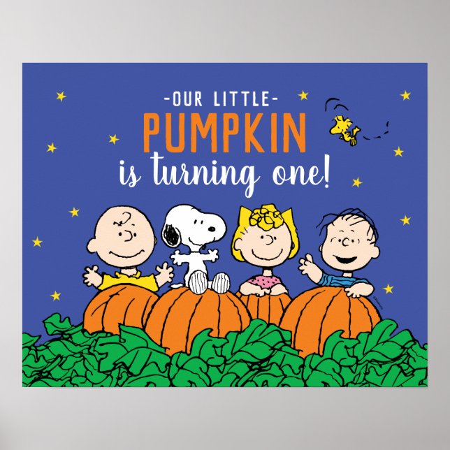 Poster Charlie Brown et Gang Citrouille 1er anniversaire (Devant)