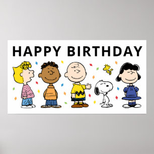 Poster Charlie Brown et Gang Confetti
