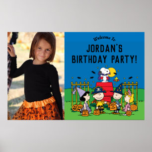 Poster Charlie Brown et Gang Halloween fête d'anniversair