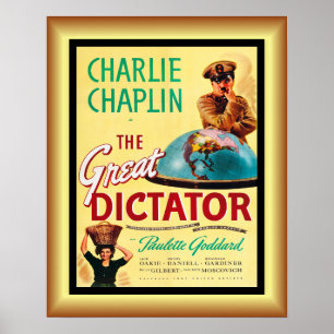 Poster Charlie Chaplin's ~ Le grand dictateur 1940 ~