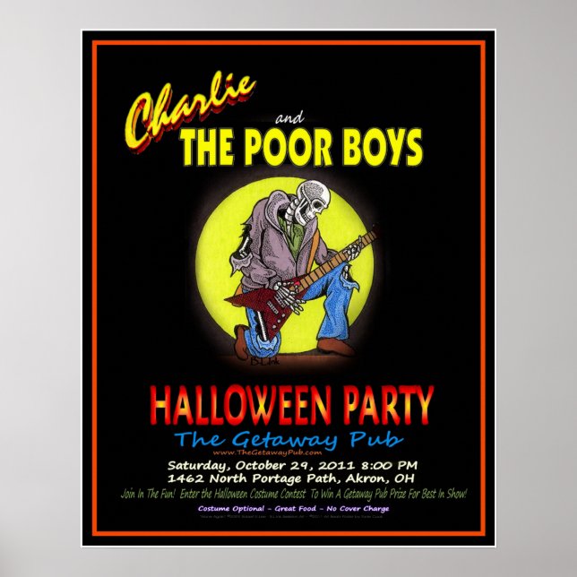 Poster Charlie et l'affiche de partie de Halloween de pau (Devant)