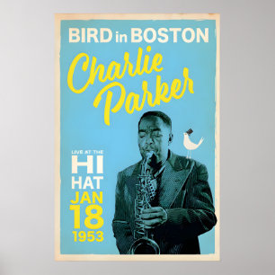 Poster Charlie Parker à Boston, conception d'impression o