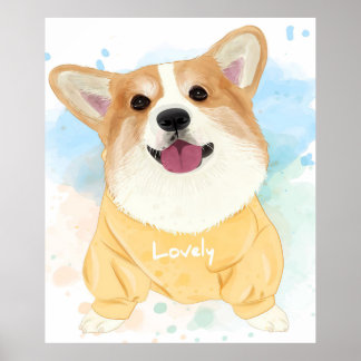 Poster Charmant Chien Corgi | Cadeaux de couverture pour