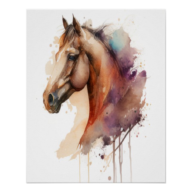 Poster Charmant Horse Head Wall Art. (Devant)