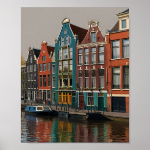 Poster Charmante ville d'Amsterdam