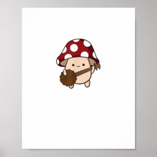 Poster Charme de cottage esthétique Champignon mignon jou