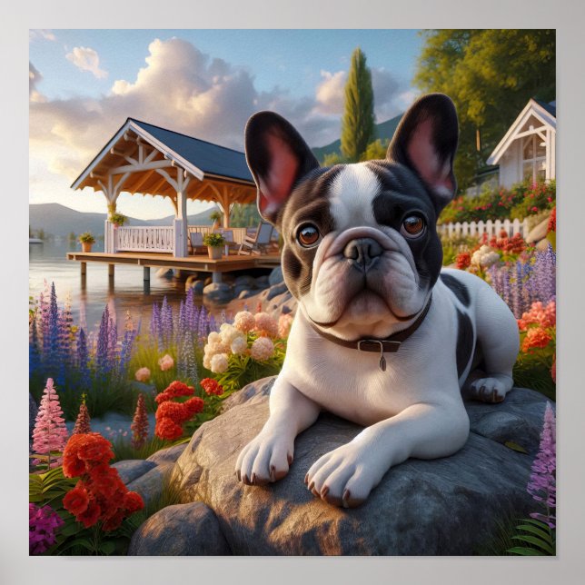 Poster Charme du chien des taureaux français dans une cam (Devant)