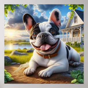Poster Charme du chien des taureaux français dans une cam