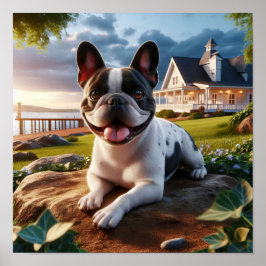 Poster Charme du chien des taureaux français dans une cam