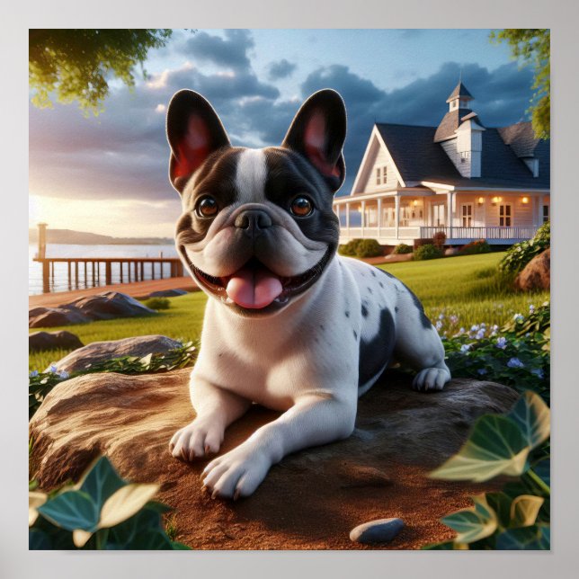 Poster Charme du chien des taureaux français dans une cam (Devant)