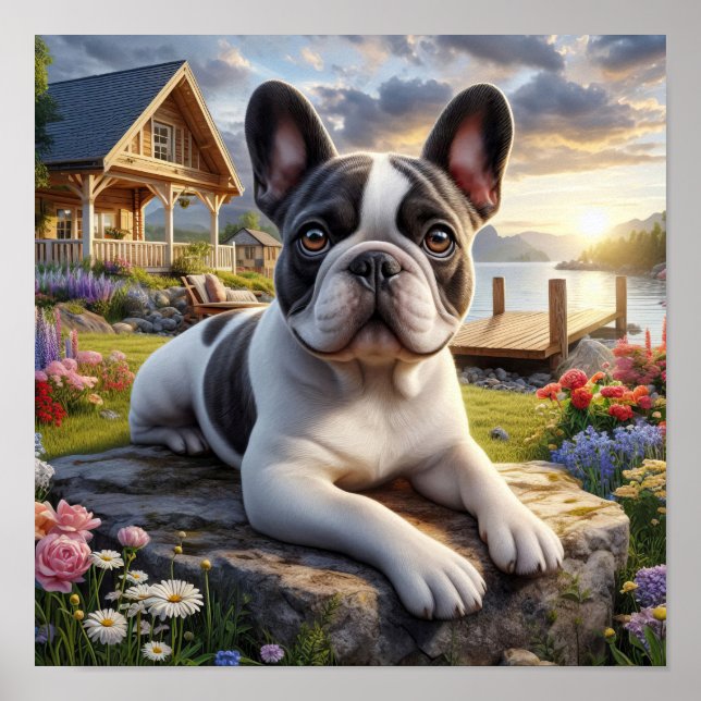 Poster Charme du chien des taureaux français dans une cam (Devant)
