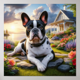 Poster Charme du chien des taureaux français dans une cam