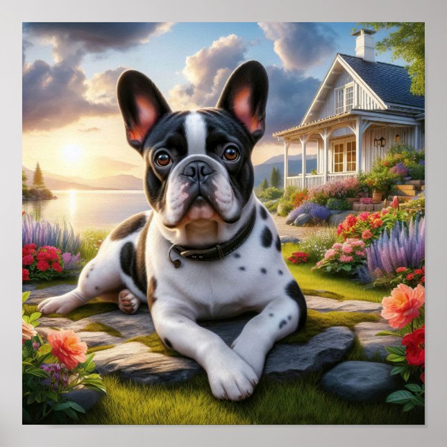 Poster Charme du chien des taureaux français dans une cam (Devant)