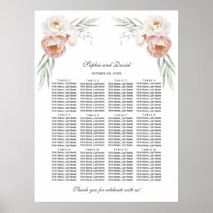 Poster Charme Fleurs Rose Poussiéreuse Mariage Plan de ta