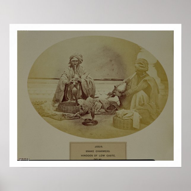 Poster Charmeurs de serpents ou de jogis, Hindous de cast (Devant)