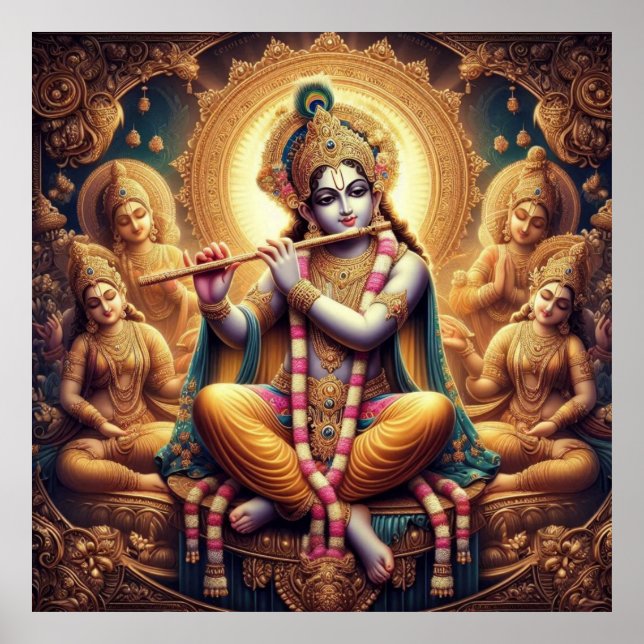 Poster Charming Lumineux Détaillé Murlimanohar Sri Krishn (Devant)