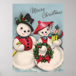 Poster Charming Snowmen Couple