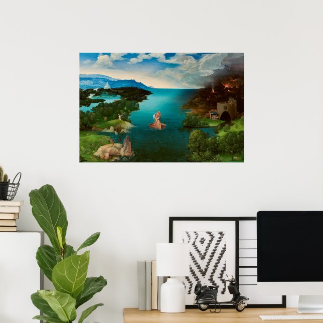 Poster Charon Traversant la rivière Styx par Joachim Pati (Bureau à domicile)