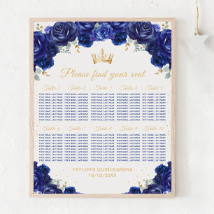 Poster Chart de placement de table pour la Princesse Bleu