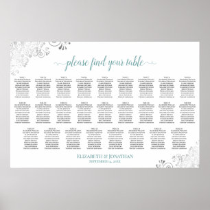 Poster Chartre de mariage à table de 26 places Frilly Bla