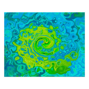 Poster Chartreuse Groovy et Tourbillon de Liquide Aquamar