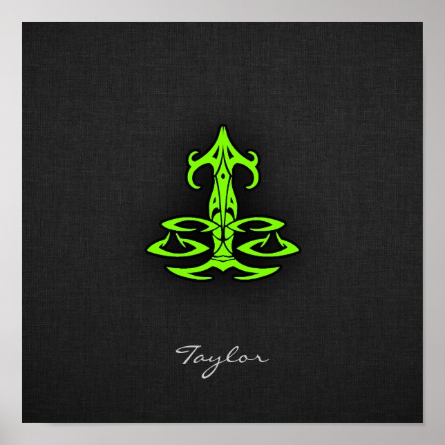 Poster Chartreuse, Neon Green Libra (Devant)