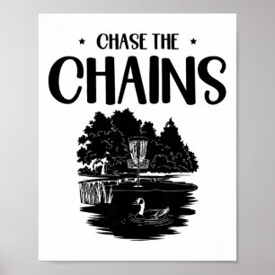 Poster Chase The Chains Disc Golf Frisbee Art 