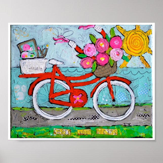 Poster Chase Your Dreams Bicycle Print (Devant)