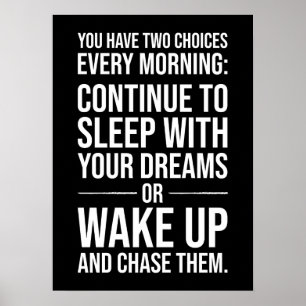 Poster Chase Your Dreams - Gymnase, Hustle, Succès, Inspi