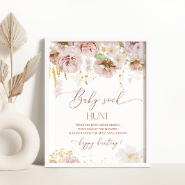 Poster Chasse à chaussettes pour bébé Boho baby shower Po