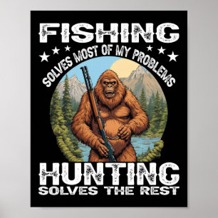 Poster Chasse à la pêche amusante Cadeau Halloween Chasse
