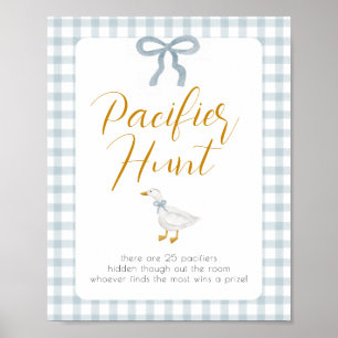 Poster Chasse à la tétine de bébé jeu de Baby Shower Sill