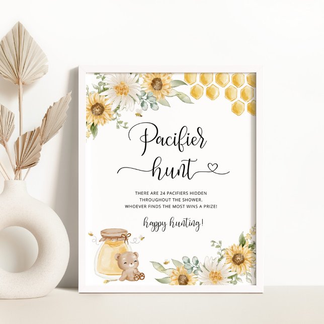 Poster chasse à l'ours de tournesol chasse baby shower gi (Créateur téléchargé)