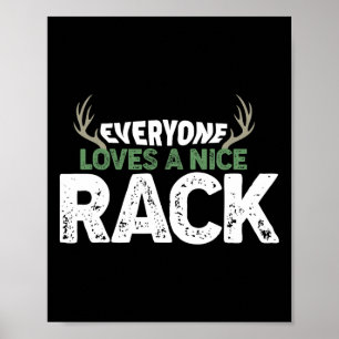 Poster Chasse amusante Nice Rack Antlers Deer Hunter Humo