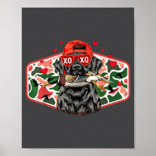 Poster Chasse au canard Lab noir Camo Saint-Valentin Xoxo