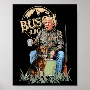 Poster Chasse au cerf rétro Trump drôle de boisson de biè