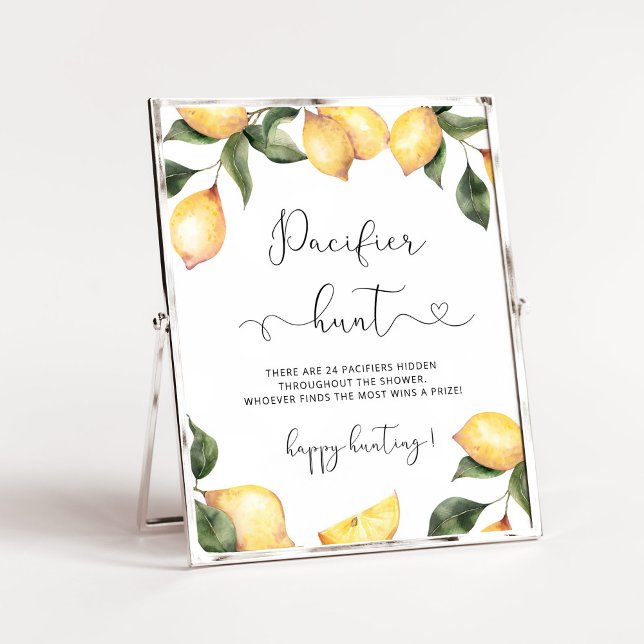 Poster Chasse au citron Pacifique jeu de baby shower Post (Créateur téléchargé)
