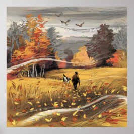 Poster Chasse au faisan rural Chasse à l'automne Nature