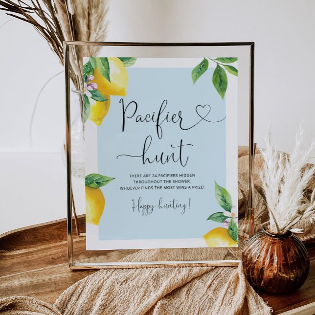 Poster Chasse au Pacifique citron bleu jeu de baby shower (Créateur téléchargé)