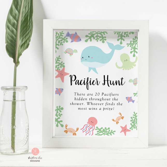 Poster Chasse au Pacifique sous le Baby shower de mer Jeu (Créateur téléchargé)