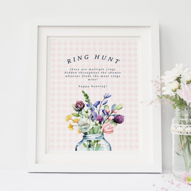 Poster Chasse aux anneaux de mariage rustique avec pot Ma (Créateur téléchargé)