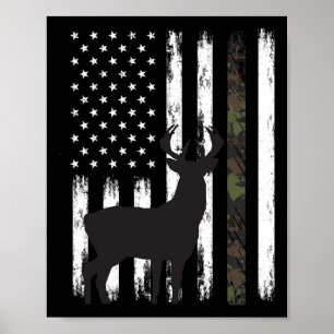 Poster Chasse aux cerfs blancs Cadeaux de chasseurs Buck
