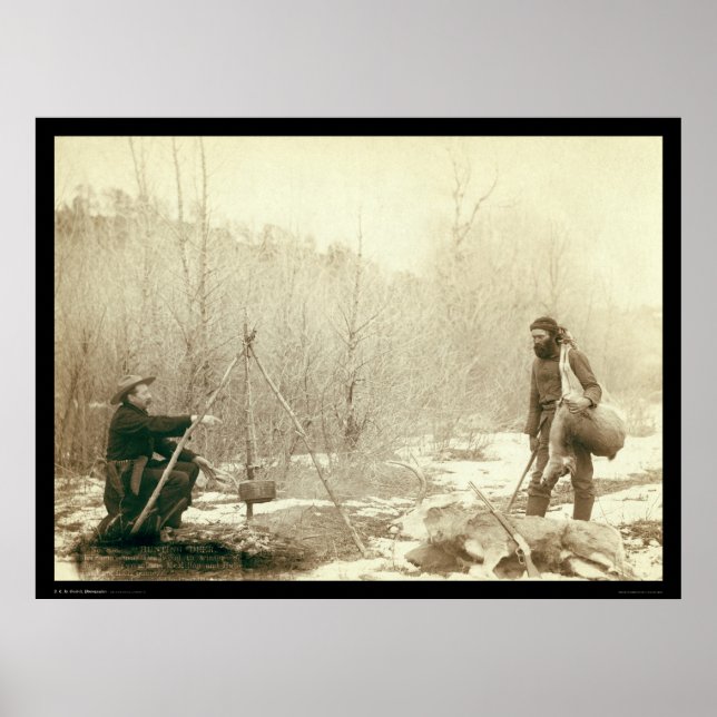 Poster Chasse aux cerfs dans Deadwood Dakota du Sud 1887 (Devant)