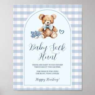 Poster Chasse aux chaussettes bébé ours chaussures en vic