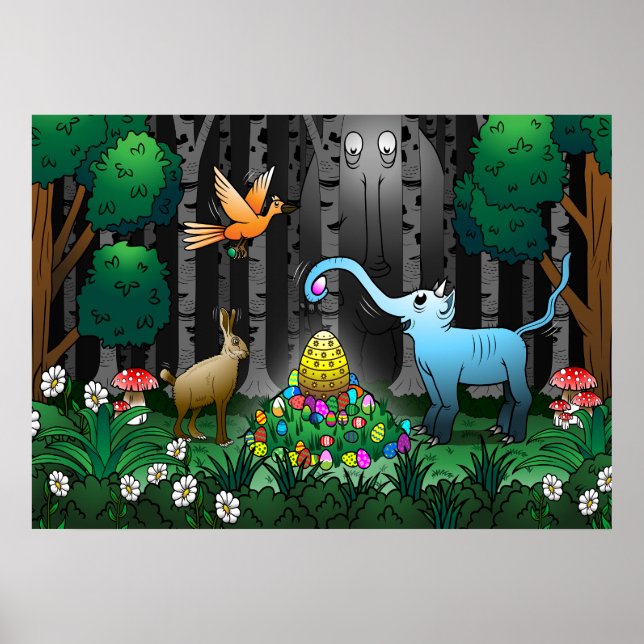 Poster Chasse aux oeufs de Pâques (Devant)